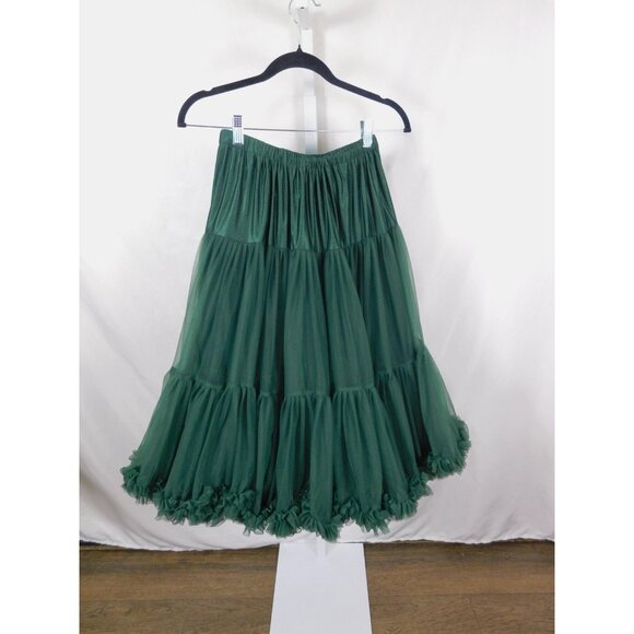 Banned Green Tulle Petticoat Skirt S Retro Ruffle Swing - Picture 6 of 12
